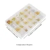 170pcs/box Gold Mix Leaves Spring Ring Hair Braid Dreadlocks Beads Clips Hair Decoration Accessories with Storage Box 3