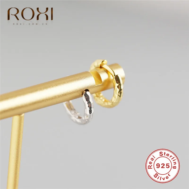 ROXI 925 пробы серебряные Простые круглые серьги-гвоздики для женщин геометрические круглые серьги необычные корейские серьги