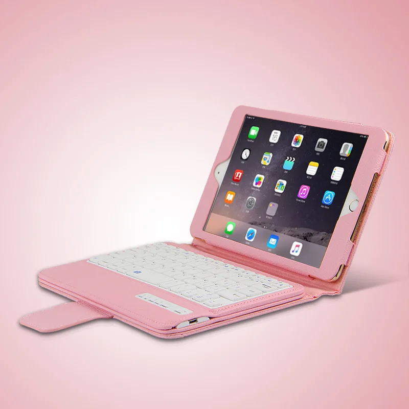 New Removable Coque for iPad mini 5 2019 Case with Keyboard Bluetooth PU Leather Cover for iPad mini 5 Stand Keyboard Case 7.9'' (2)