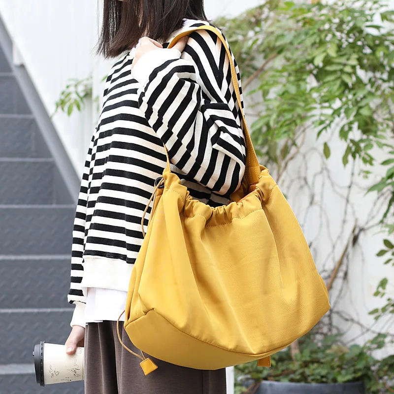 Женская сумка-тоут из нейлона с овечьей шерстью, большая вместительность, одноцветная, Женская эко многоразовая Повседневная сумка через плечо, сумка-мессенджер