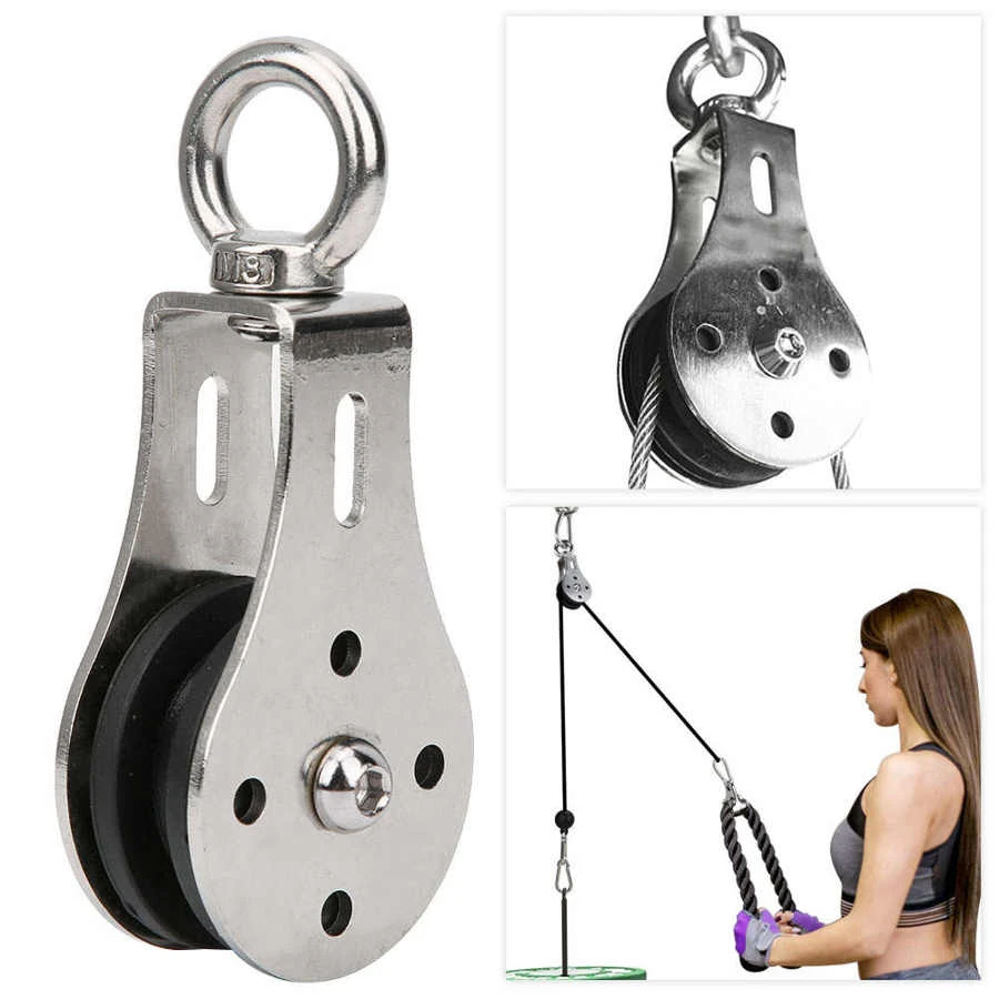 Wall Mounted Gym Home Rotating Silent Pulley DIY Lift Cable System
