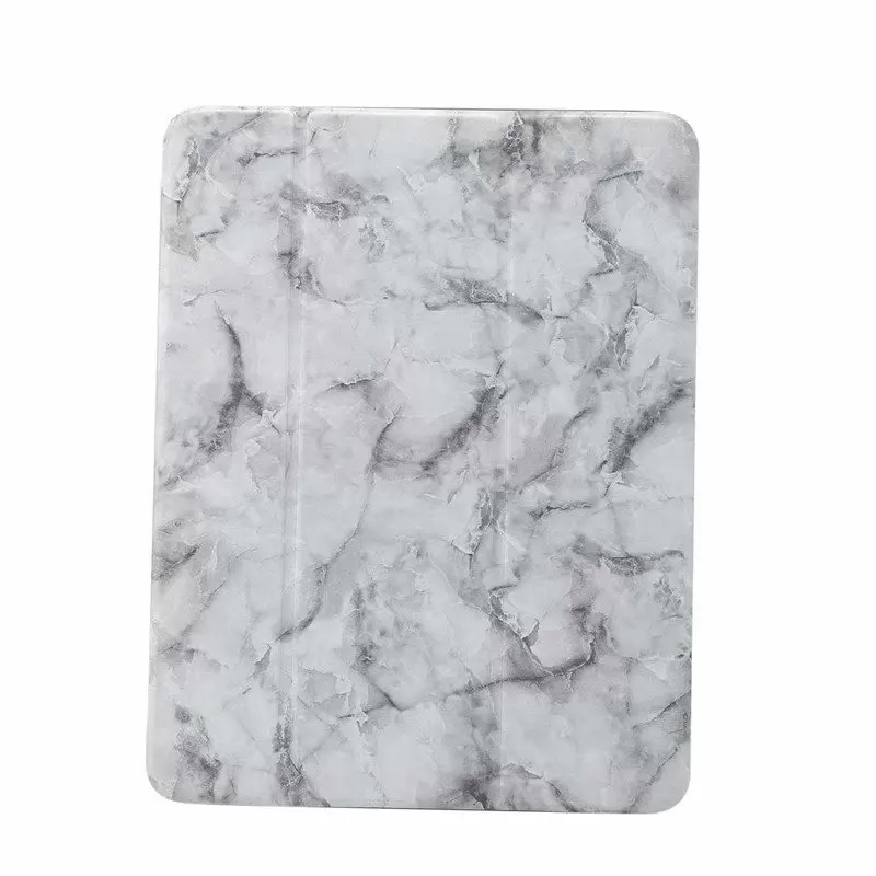 Black-grey Планшет чехол для IPad Pro 1" Держатель смарт из искусственной кожи, складываются в три раза, Мрамор Стенд кожаный чехол для IPad Pro 11 с пеналом принципиально+ ручка - Цвет: Black-grey