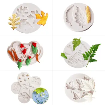 

6pcs/set Maple Leaf Silicone Mold Fondant DIY Cake Decorating Tools Chocolate Plaster Sugarcraft Baking Mould