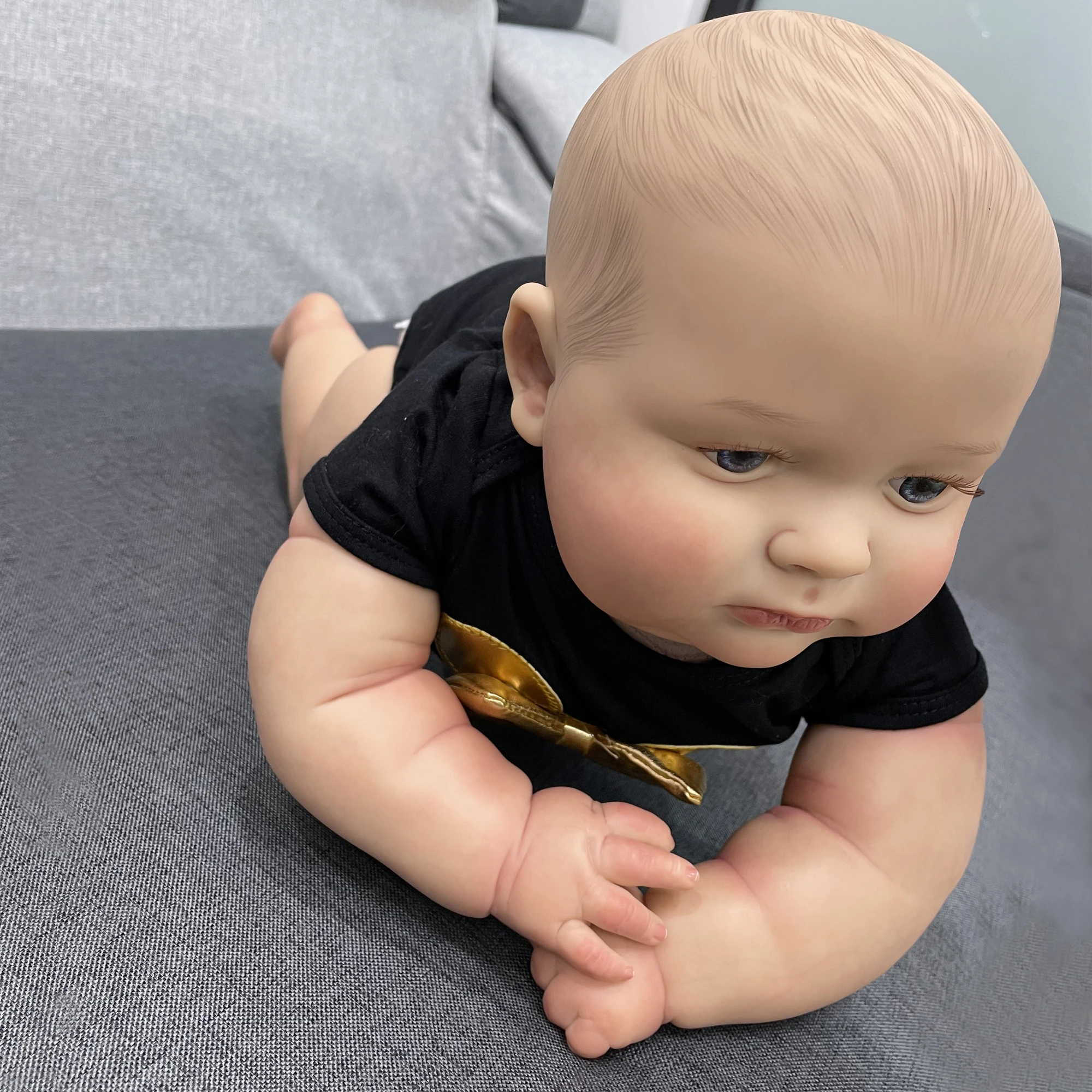 生まれ変わった人形24 かわいい赤ちゃんのチャビー子供がすべてのbonecosのように開いた目を持つ男の子のための足底筋膜 Reborn Dolls Aliexpress