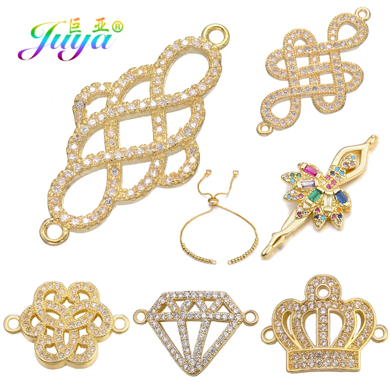 

Juya DIY Fine Jewelry Supplies Connector Charms Accessories Supplies For Women Bracelet Necklace Earring Making Material