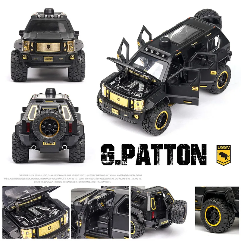 Модель автомобиля из сплава под давлением 1:24G.PATTON USSV игрушечный автомобиль с