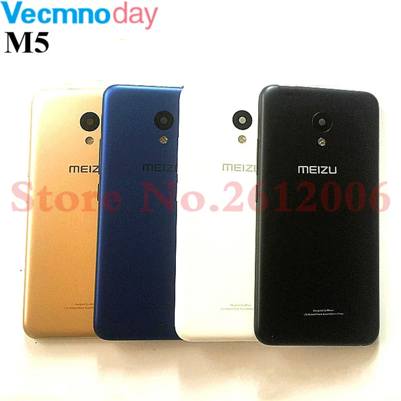 Original New Metal Cover Case For MEIZU M5 Back Battery Cover Housing Replacement Parts With Side buttons+Camera lens