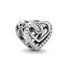 New 925 Sterling Silver valentine's day entwined heart cassette  Charms Fit Original Pandora charm Bracelets Women DIY Jewelry ► Photo 3/6