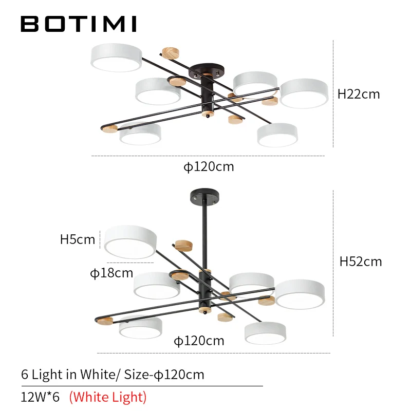6 Light-White-WL BOTIMI металлический Арт Деко 220 В светодиодный Люстра для гостиной Золотой потолочный блеск серый светильник для спальни домашние комнаты белые люстры - Цвет абажура: 6 Light-White-WL