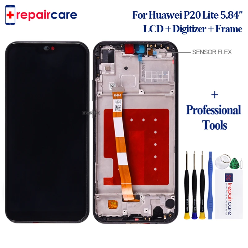 

Free Tools Original LCD Black 5.84'' For Huawei P20 lite/Nova 3e LCD Display+Touch Screen Digitizer Assembly+ Frame 5pcs/lot