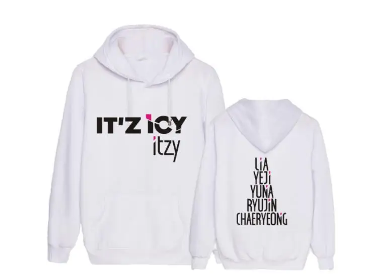 Kpop itzy it'z ледяной альбом же все имена участников пуловер с рисунком толстовки унисекс модная верхняя одежда с флисом/тонкий свитер с капюшоном - Цвет: fleece