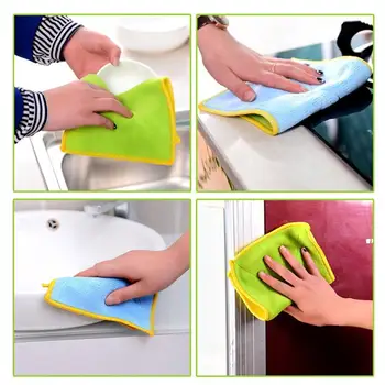 

1pc Anti-Grease Dishcloth Bamboo Fiber Washing Towel Household Cleaning Rags Kitchen Scouring Pad Cleaning Supplies Tools F9L3