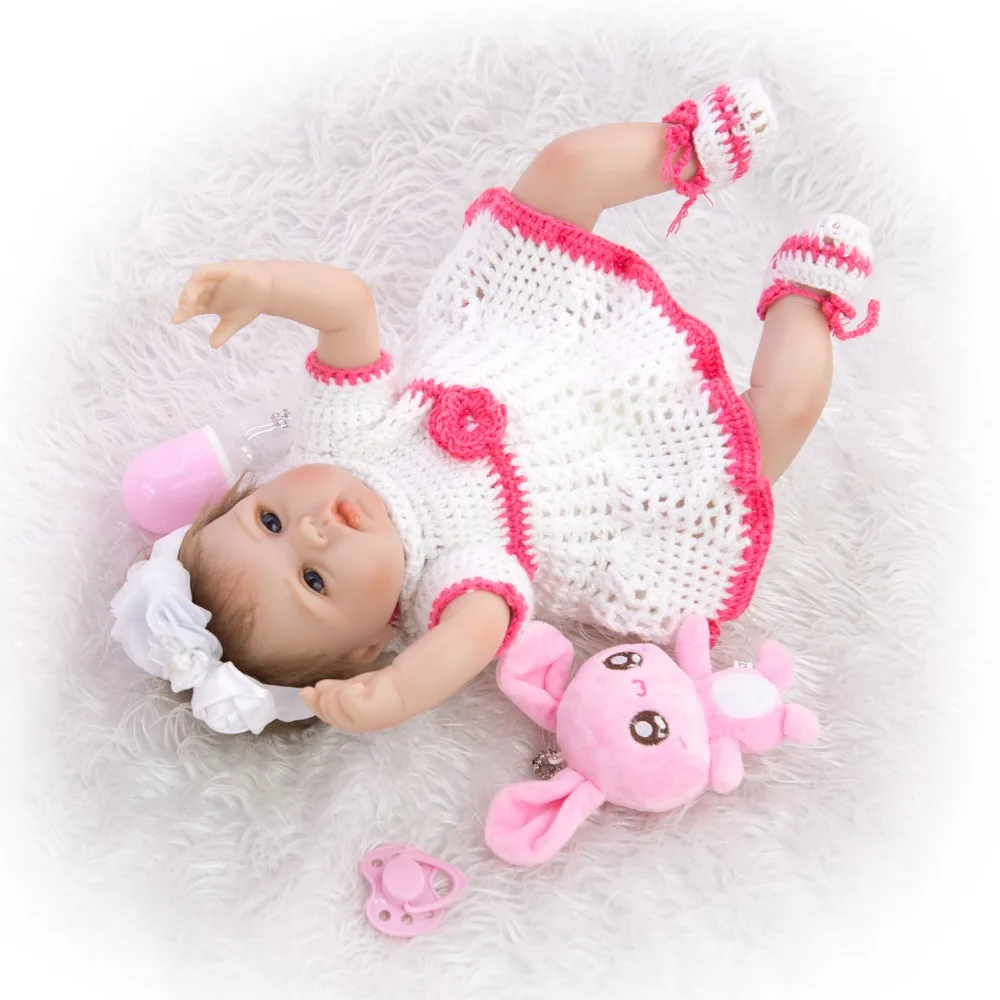 Милая маленькая кукла-реборн для маленькой девочки 1" 43 см bebe reborn тканевая силиконовая кукла для тела, игрушки для детей, подарок для настоящей живой boneca