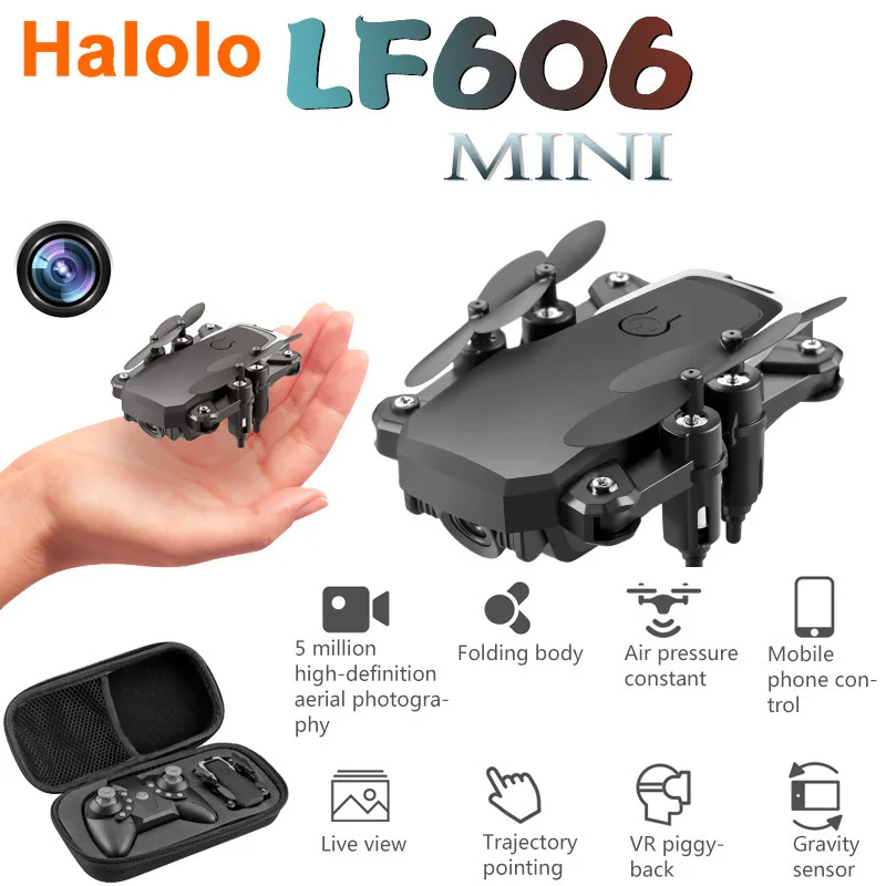 Мини Дрон Halolo LF606 с 4K камерой HD складные Дроны одной кнопкой возврата FPV