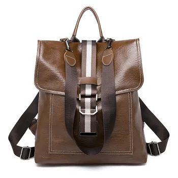 

2019 New Soft PU Multi-Function Waterproof Wear Travel Backpack Retro Outdoor Mombag Bag Girl Women Backpack