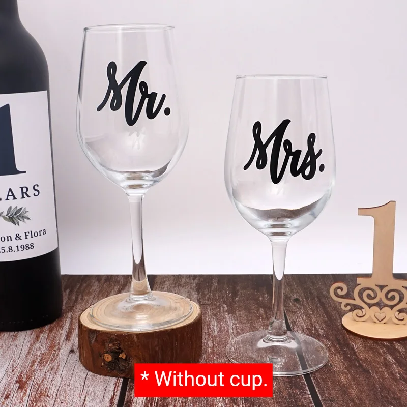 

1 set Mr.Mrs. Engagement Party Wine Glass Sticker Wine Bottle Labels Wedding Anniversary Party Decor