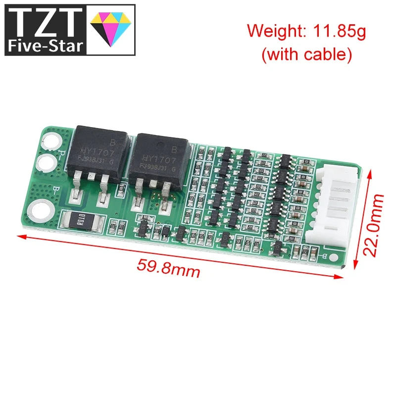 TZT 1/3 Stück 5S 15A Li-Ionen-Lithium-Akku BMS 18650 Ladeschutzplatine 18V 21V Zellschutzschaltung – Detail 8