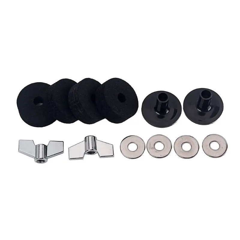 

12Pcs/set Instruments Washer Wing Nut Drum Pads Percussion Sleeves Cymbal Felts