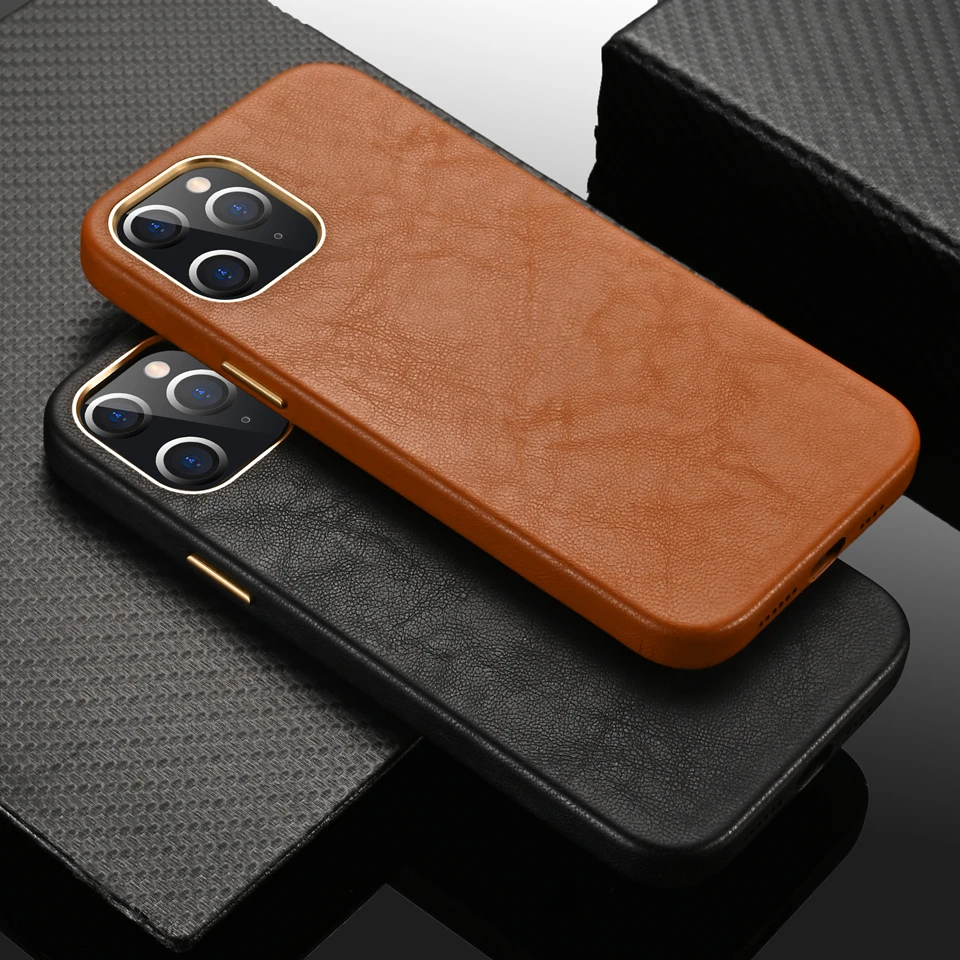 Amstar Luxury Leather Phone Case for iPhone 12 11 Pro Max 12 Mini Handmade Full Wrapper Cover for iPhone X XR XS Max 7 8 Plus SE iphone 11 Pro Max leather case