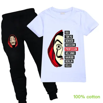 

Salvador Dali Movie The House of Paper La Casa De Papel Party summer t-shirt + trousers Sportswear Mask Money Heist Costume