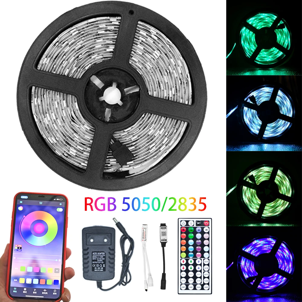 Светодиодная лента освещения Luces Led RGB 5050 2835 Водонепроницаемая меняющая цвет