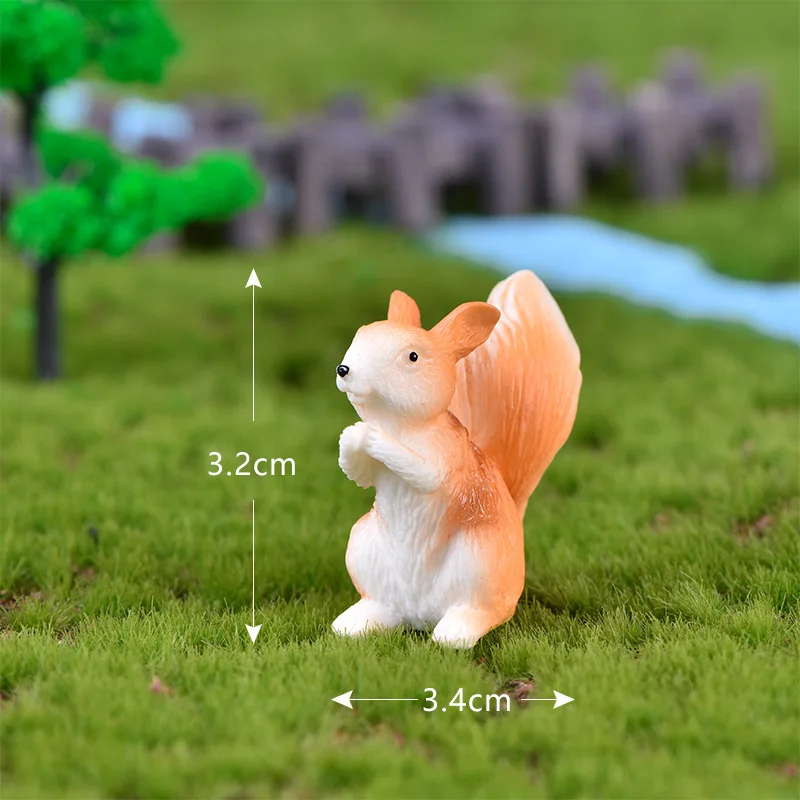 Squirrel No.8 Имитация маленькой лисы, заяц, кролик, белка, лесные животные, модель фигурки, пластиковые украшения, развивающая игрушка, фигурка, подарок для детей - Цвет: Squirrel No.8