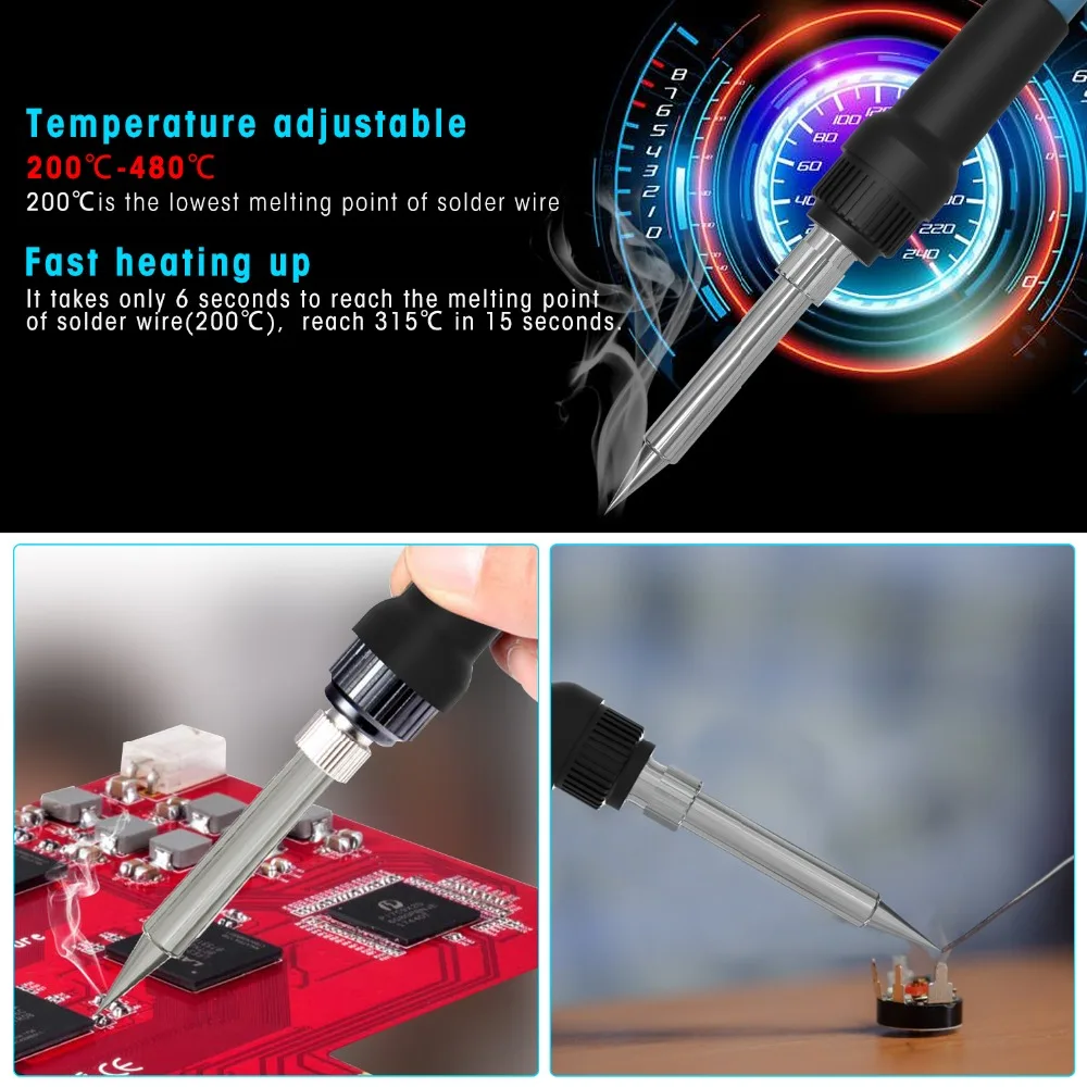 Digital Display Constant Temperature Soldering Station Adjustable Temperature Home Repair Soldering Iron Soldering Gun 60W rework station