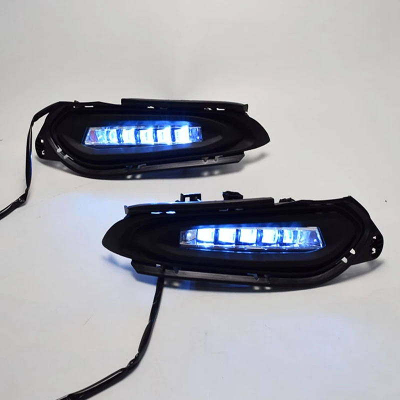Car DRL 12V LED Car Daytime Running Light Fog Lamp with Dynamic Turn Signal for Honda HRV HR-V