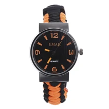 Наружные часы для выживания, многофункциональные водонепроницаемые военные тактические часы с Паракордом, браслетом, походом, аварийным механизмом