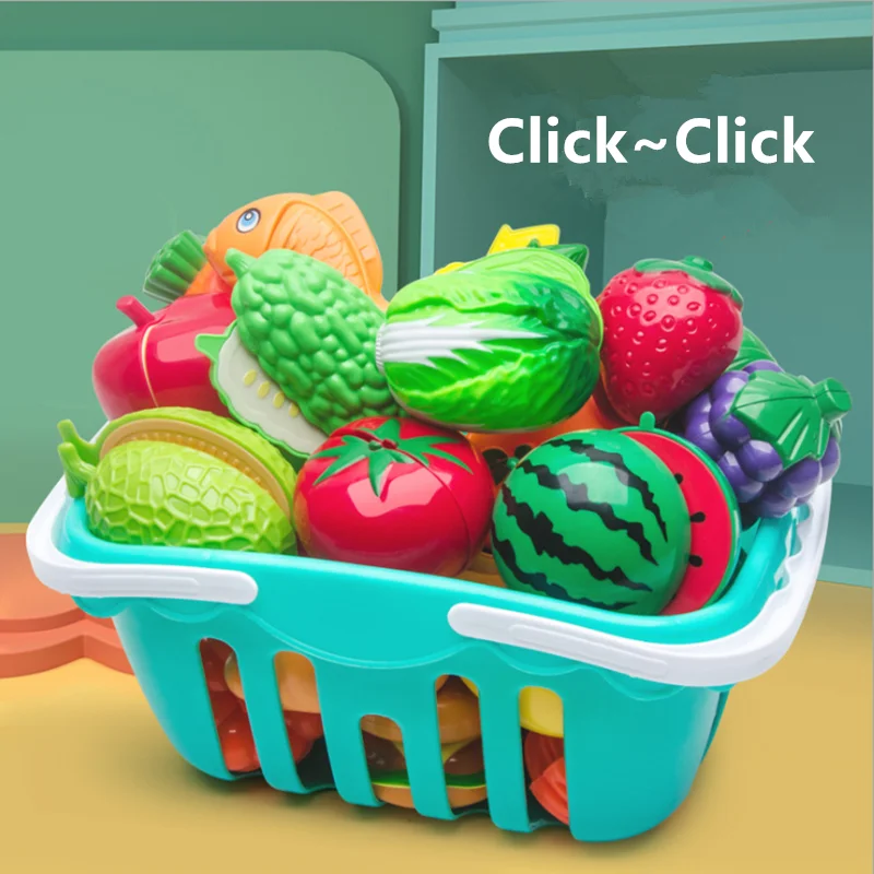 

Plastic Kitchen Toy Set Cut Fruit And Vegetable Food Play House Simulation Toys Early Education For Girls Christmas Gifts