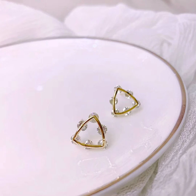 Блестящие Изящные корейские серьги с кристаллами циркония женские