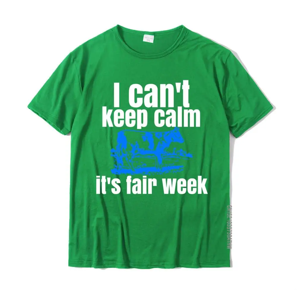 Fashionable 100% Cotton Men's Short Sleeve Tops & Tees Summer Summer Fall Tshirts Party Tops & Tees Graphic Round Collar I Can't Keep Calm It's Fair Week Funny Cattle Show Pullover Hoodie__MZ19467 green