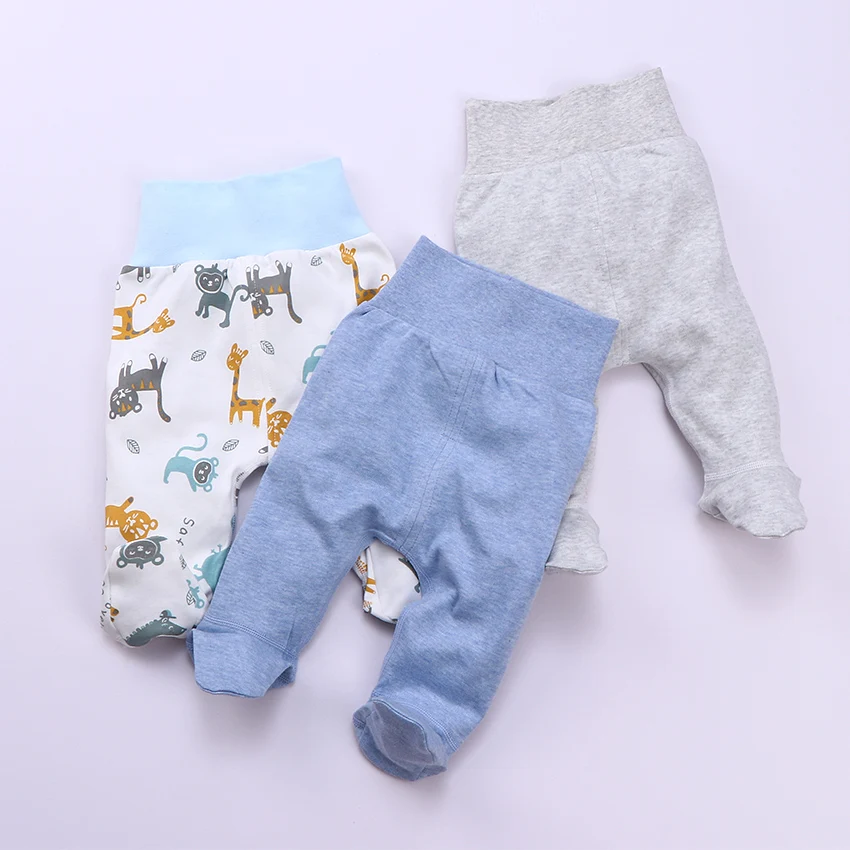 Детские штаны леггинсы для новорожденных мальчиков и девочек с высокой талией