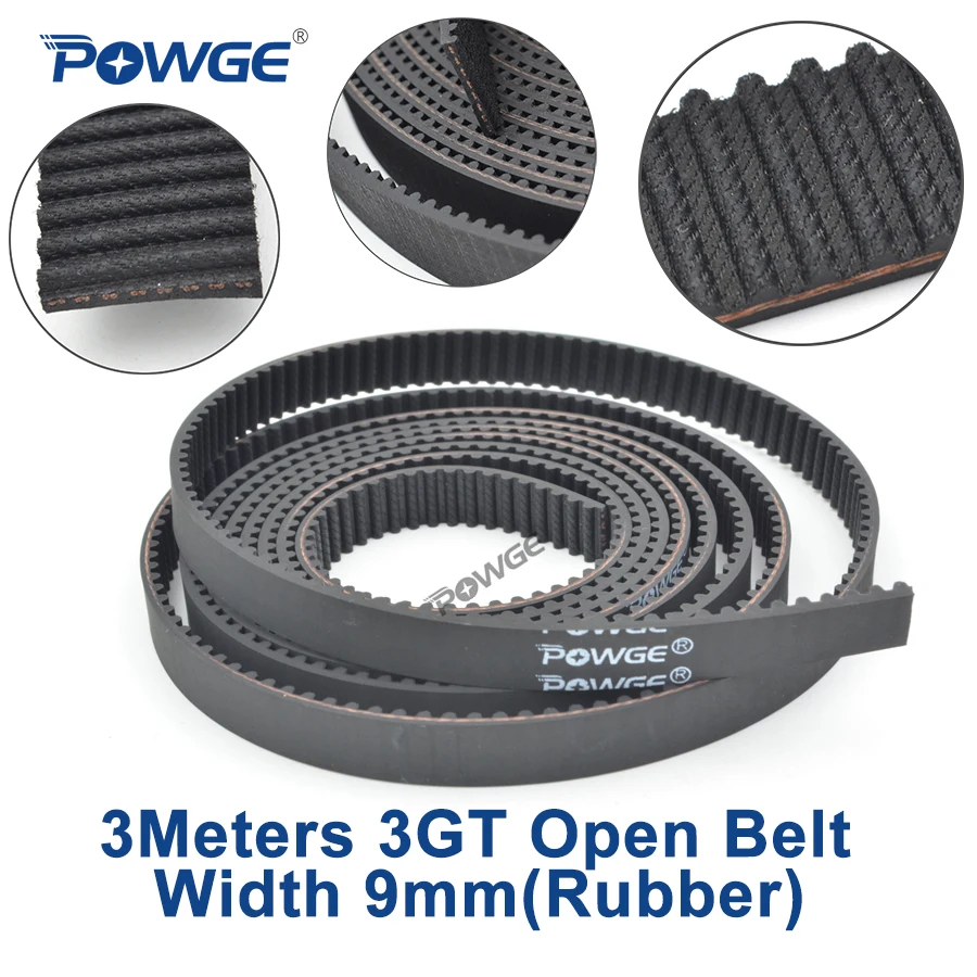 POWGE 3 метра GT 3MGT 3GT открытый синхронный ремень ГРМ 3GT 9 ширина 9 мм 3GT-9 резиновый 3KC GT3 шкив небольшой люфт 3D принтер