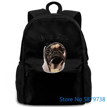 

Mens Pug Life #2 Pugs Dog Animal Lover Dog Hip Hop Novelty women men backpack laptop travel school adult student