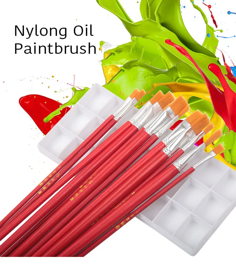 Nylong Hair Brush Set for Kids Watercolor Acrylic Oil Painting Children's Oil Painting Pen Graffiti Draw Paintbrush Art Supplies