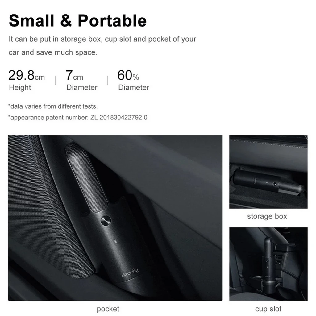 Cordless Hand Held Vacuum Cleaner Car Duster for Auto Interior Cleaning 12V Powerful Suction Charging Vacuum Cleaner