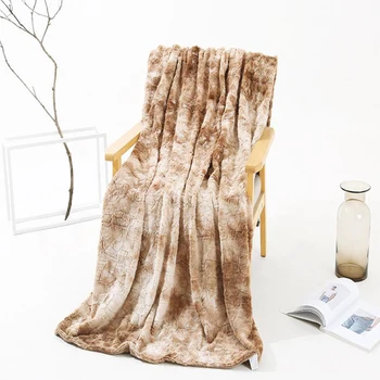 

Artificial Fur Bed Blanket Soft And Comfortable Warm Fluffy Change Printing Mink Fur Blanket