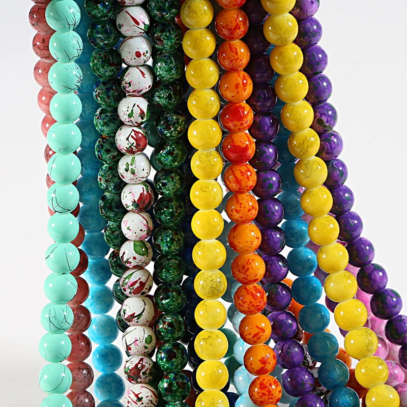 140pcs 6mm Round Glass Bead Spacer Jewelry Bulk Beads For Jewelry