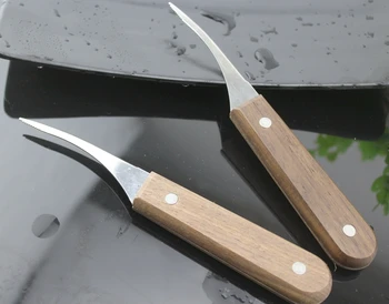 

Stainless steel shrimp thread knife intestine fish belly peeler obster seafood s[ecial knife wooden handle kitchen tool 2pcs