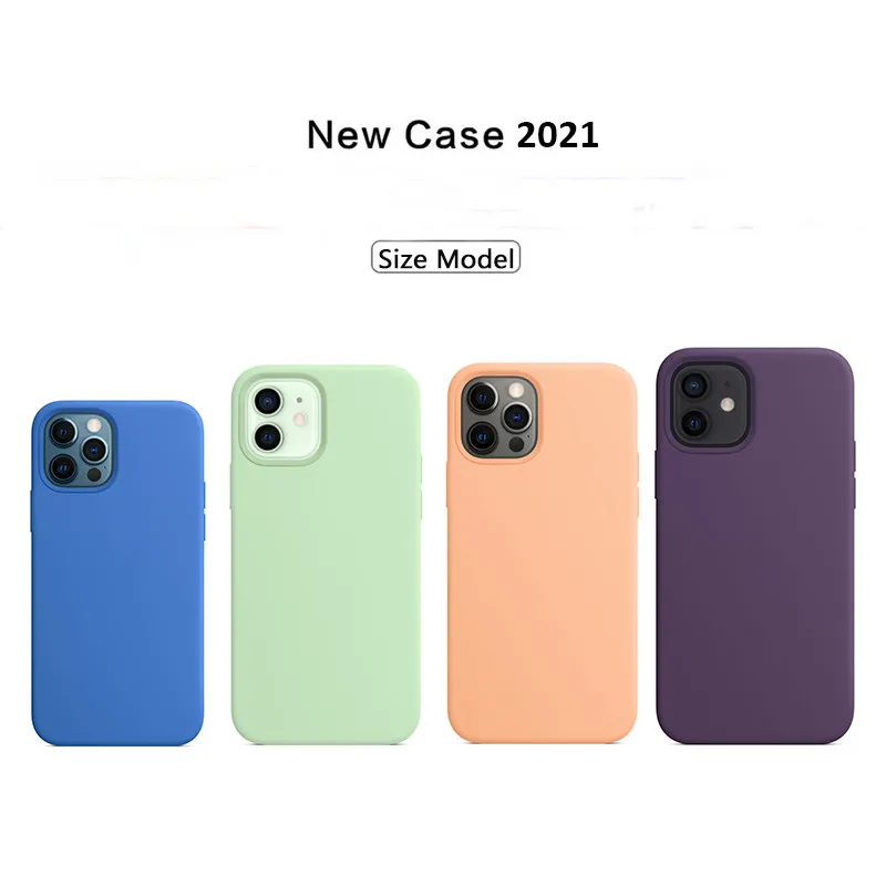 Luxury Original Liquid Silicone Solid for IPhone 13 12 11 Pro Max Case for IPhone 11 Xr Xs MAX 7 8  Soft Tpu Back Cover Fundas cute iphone 12 pro max cases