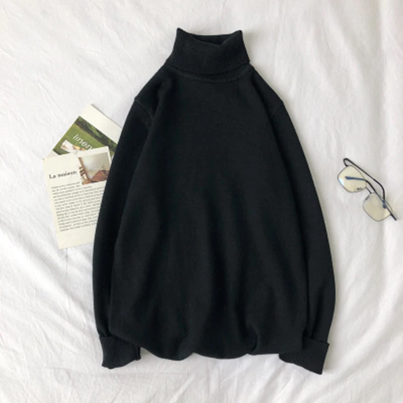Autumn And Winter Men's Two High Collar Solid Color Sweater Trend Bottoming Shirt Inside Sweater Youth Warm Sweater Autumn And Winter Men's Two High Collar Solid Color Sweater Trend Bottoming Shirt Inside Sweater Youth Warm Sweater
