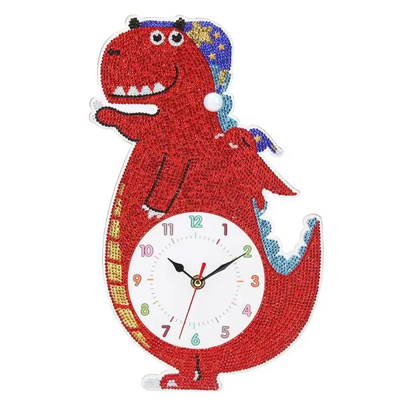 Новые DIY алмазная живопись вышивальные часы Сова Жираф крокодил Лев Форма часы для дома детская комната настенные часы декор дропшиппинг - Цвет: G 35x22cm