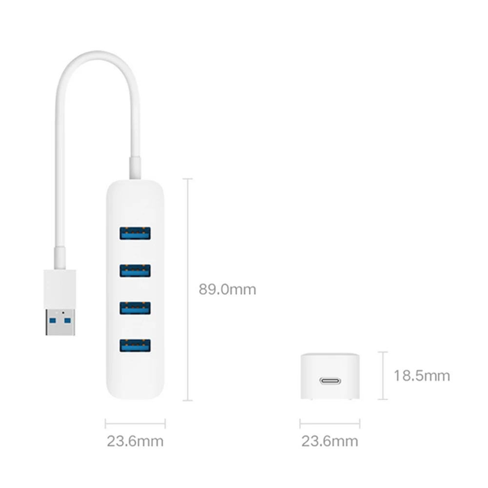 Xiaomi 4 порта USB3.0 концентратор с резервным блоком питания интерфейс USB удлинитель концентратора удлинитель коннектор адаптер для ПК Lapto