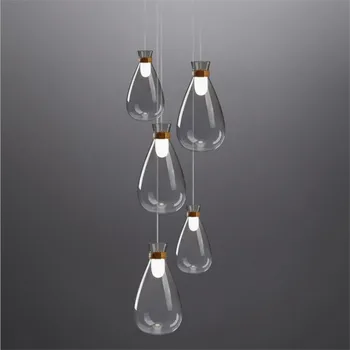 

Led Glass Designer Suspension for Stair Foyer Dining Room Bar Decor Post-modern Creative Glass Pendant Drop Light 1955