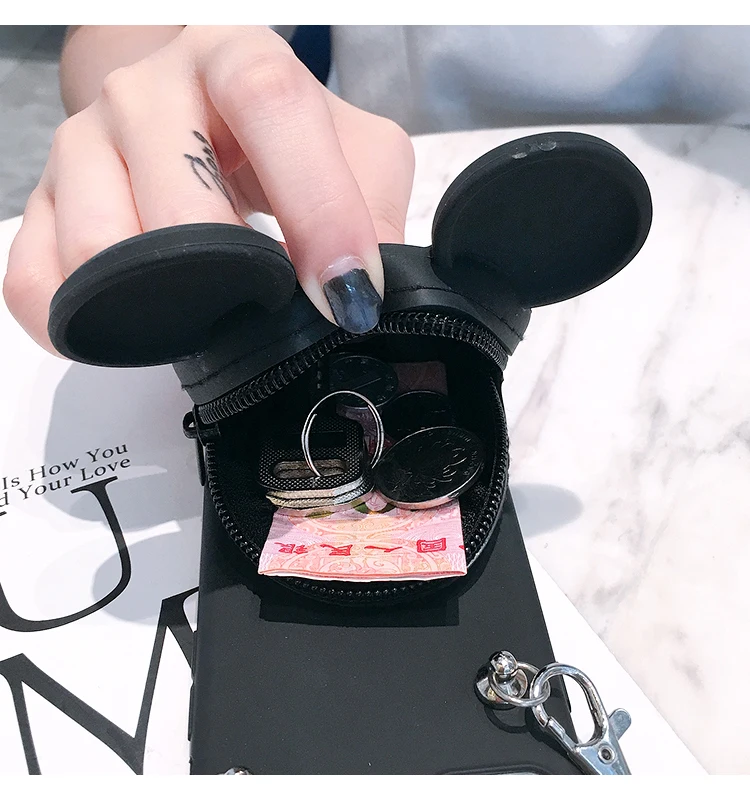 3D Cartoon Zipper Wallet phone case For xiaomi mi Mix 2 2s max 3 F1 5X 6X A1 A2 Redmi 6A Note 4X 5 6 PRO Lanyard cover | Мобильные
