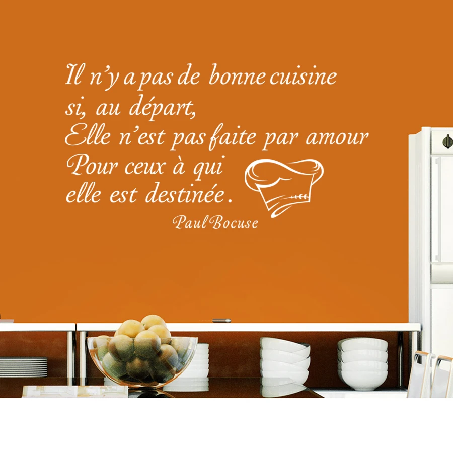 Kililaya Wall Stickers Muraux Citation Cuisine Il N Y A Pas De Bonne Cuisine Wall Decal Poster Wall Paper Paul Bocuse Wall Stickers Aliexpress