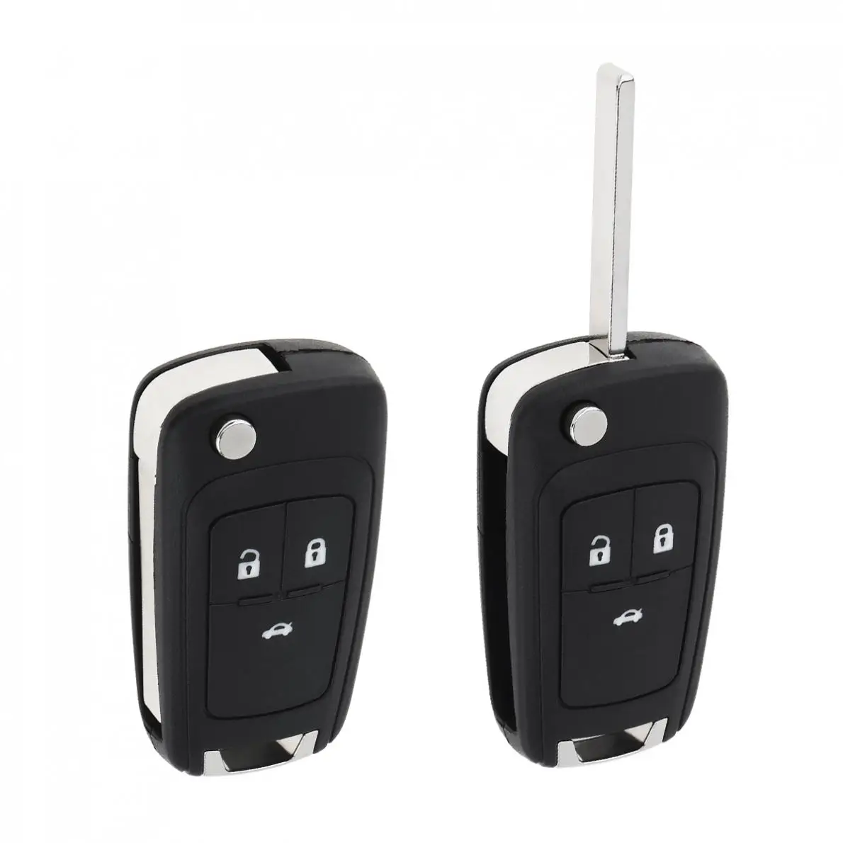 Black 3 Buttons Flip Folding Auto Car Key Replacement Remote Key Fob