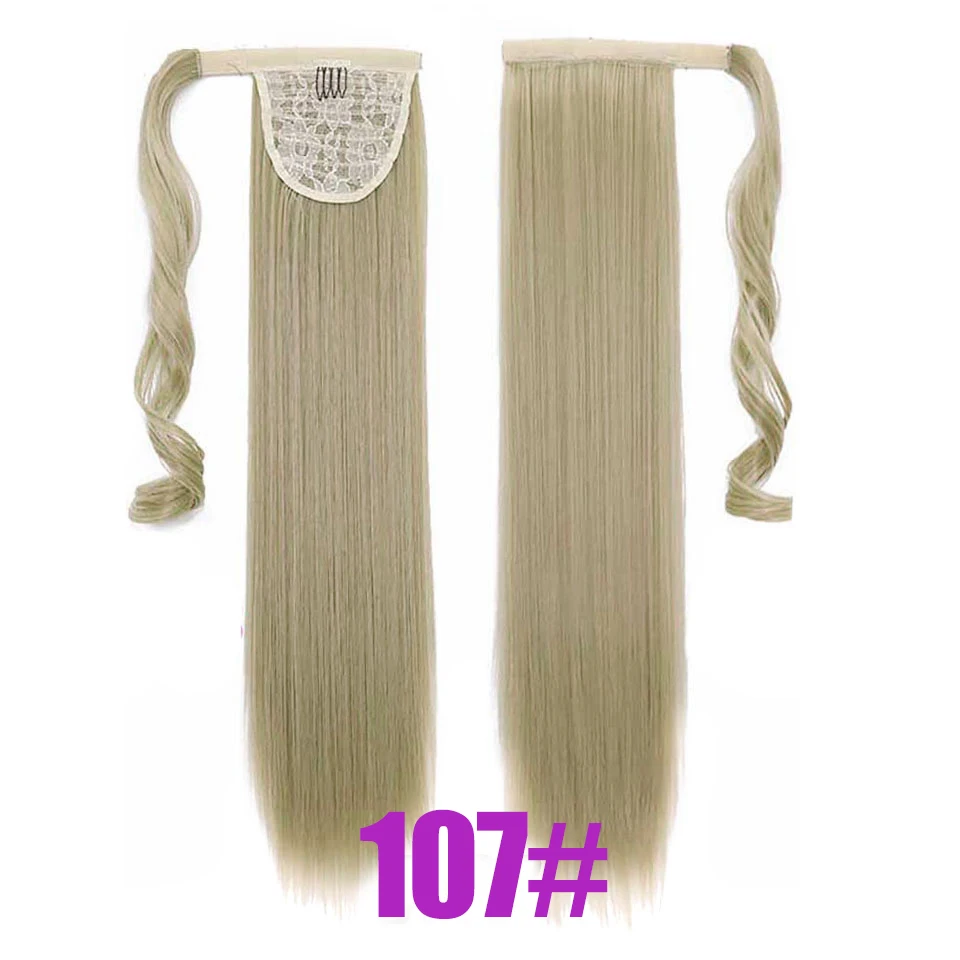 MEIFAN Длинные прямые натуральный искусственный конский хвост клип на волосы хвост термостойкие синтетические Борн волосы парики для женщин Косплей Вечерние - Цвет: 107