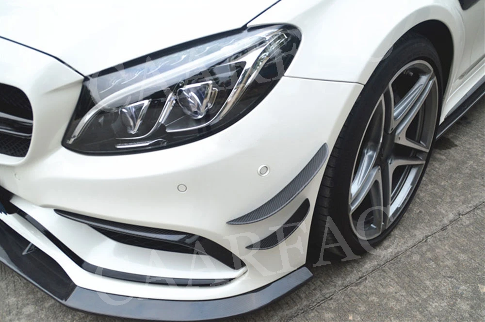 Накладка противотуманной фары переднего бампера из углеродного волокна для Mercedes Benz C Class W205 C63 AMG C200 C260 C300 Sedan Coupe